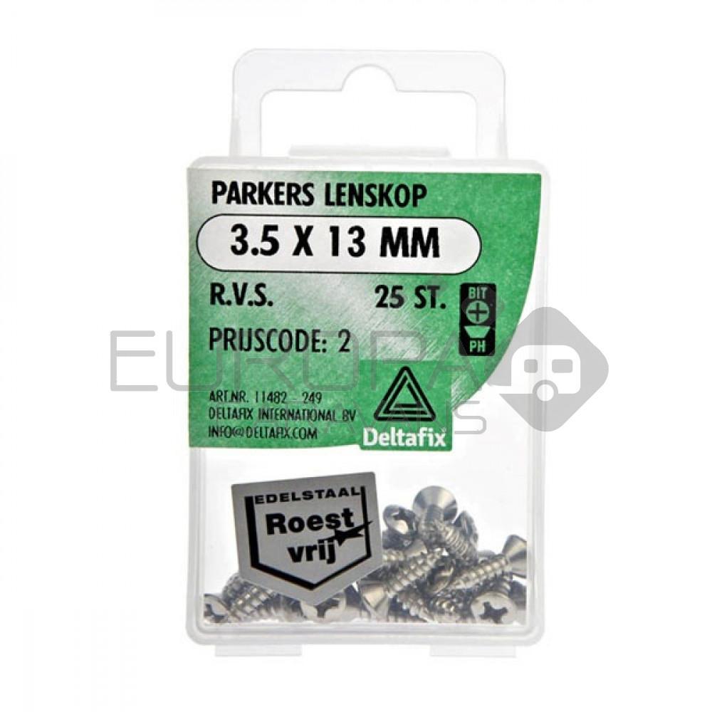 Deltafix Parkers Lenskop RVS 3.5x13mm 25st