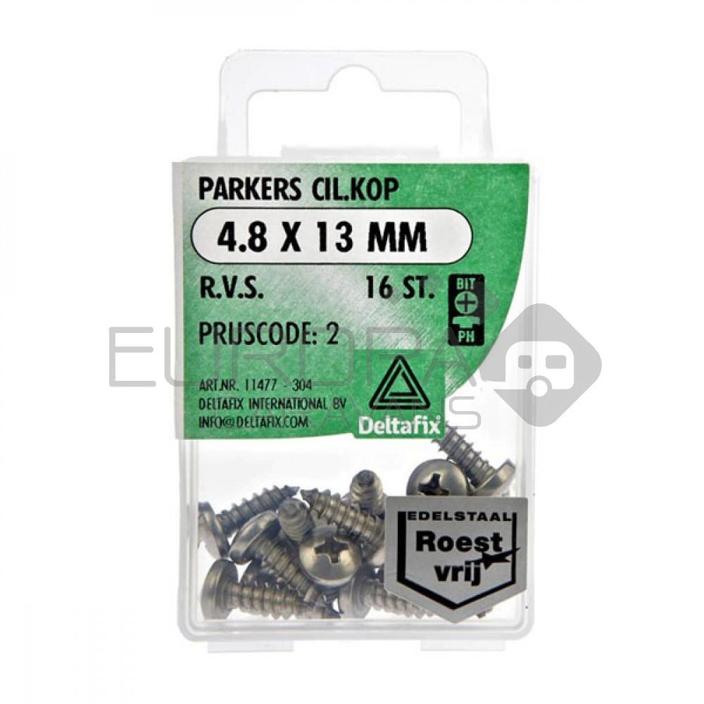 Deltafix Parker CK RVS 4.8x13mm Set 16st