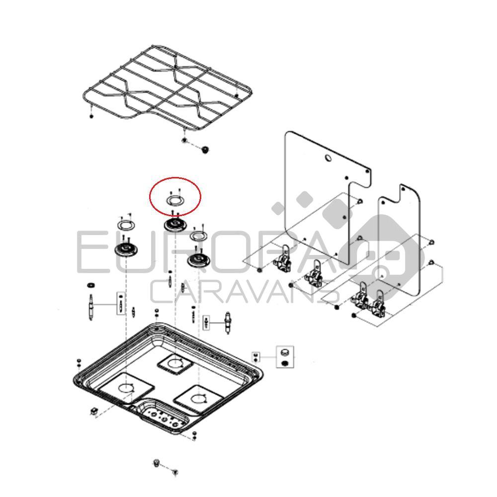 Dometic CE09-DF Hymer Branderdeksel kit (3pc)