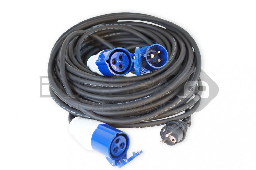 Vechline Verloopkabel 3x1.5mm² CEE-CEE Contra & CEE Contra-Frans Verloop 25m