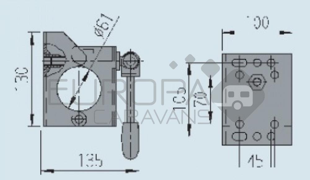 AL-KO Neuswielklem Vastzetknevel Klapbaar 60mm
