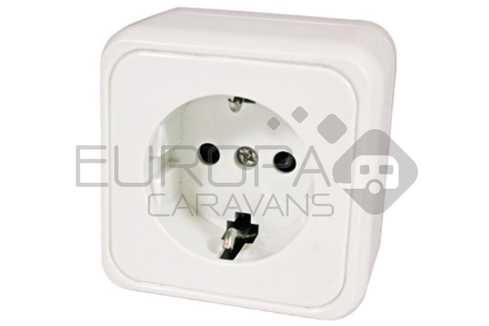 Contactdoos Enkel 230V Opbouw Wit