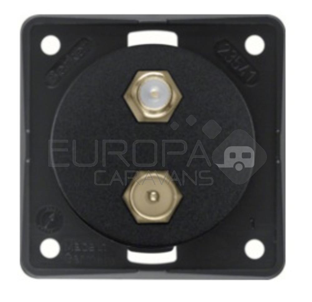 Berker Contactdoos TV + SAT Inbouw Zwart Mat