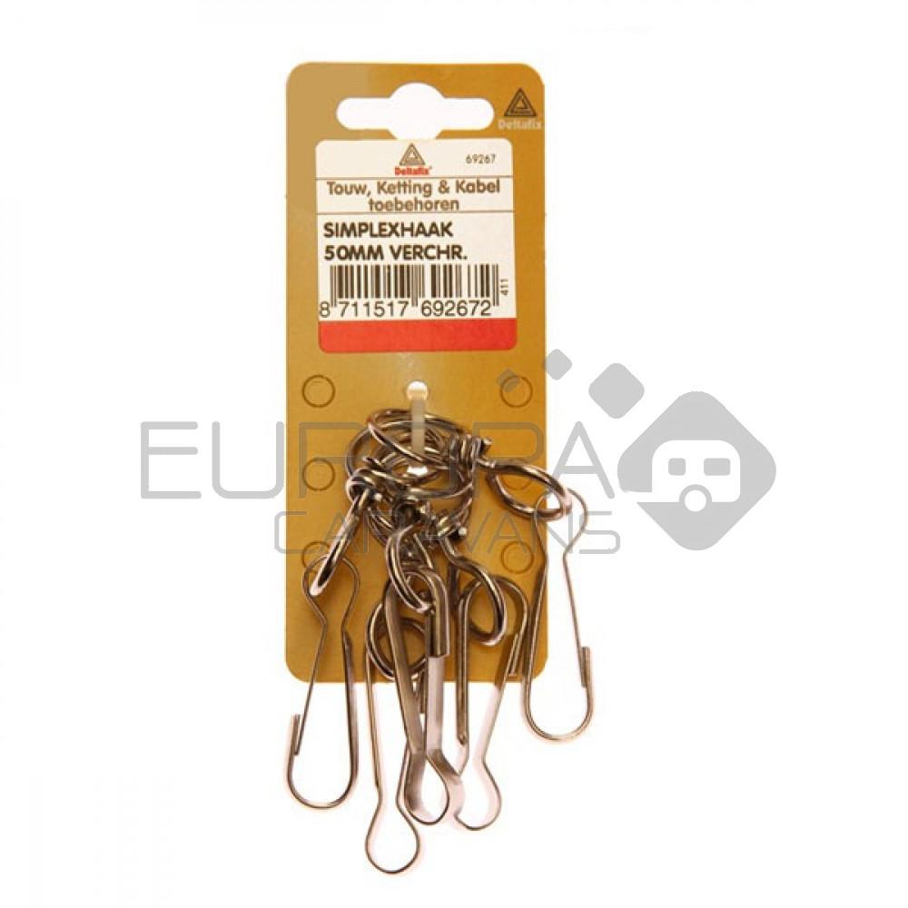 Deltafix Simplexhaak Vernikkeld 30mm Set 6st