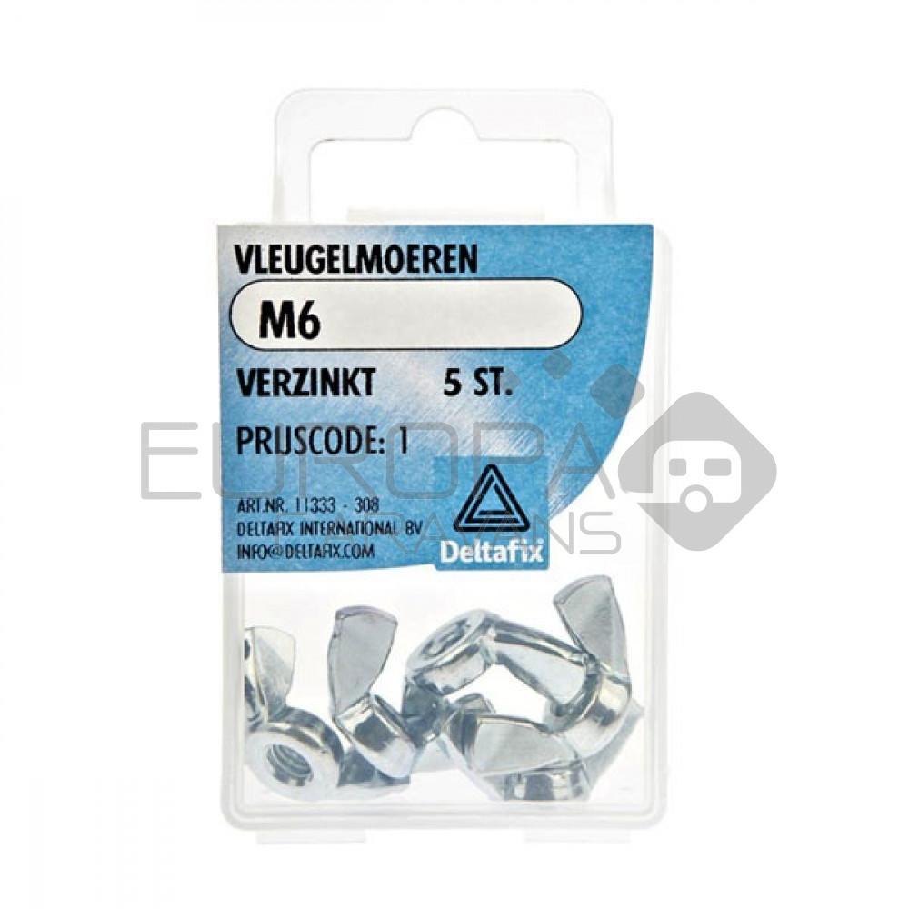 Deltafix Vleugelmoer Verzinkt M6 Set 5st