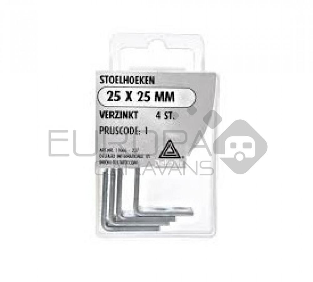 Deltafix Stoelhoeken 25x25mm Verzinkt Set 4st