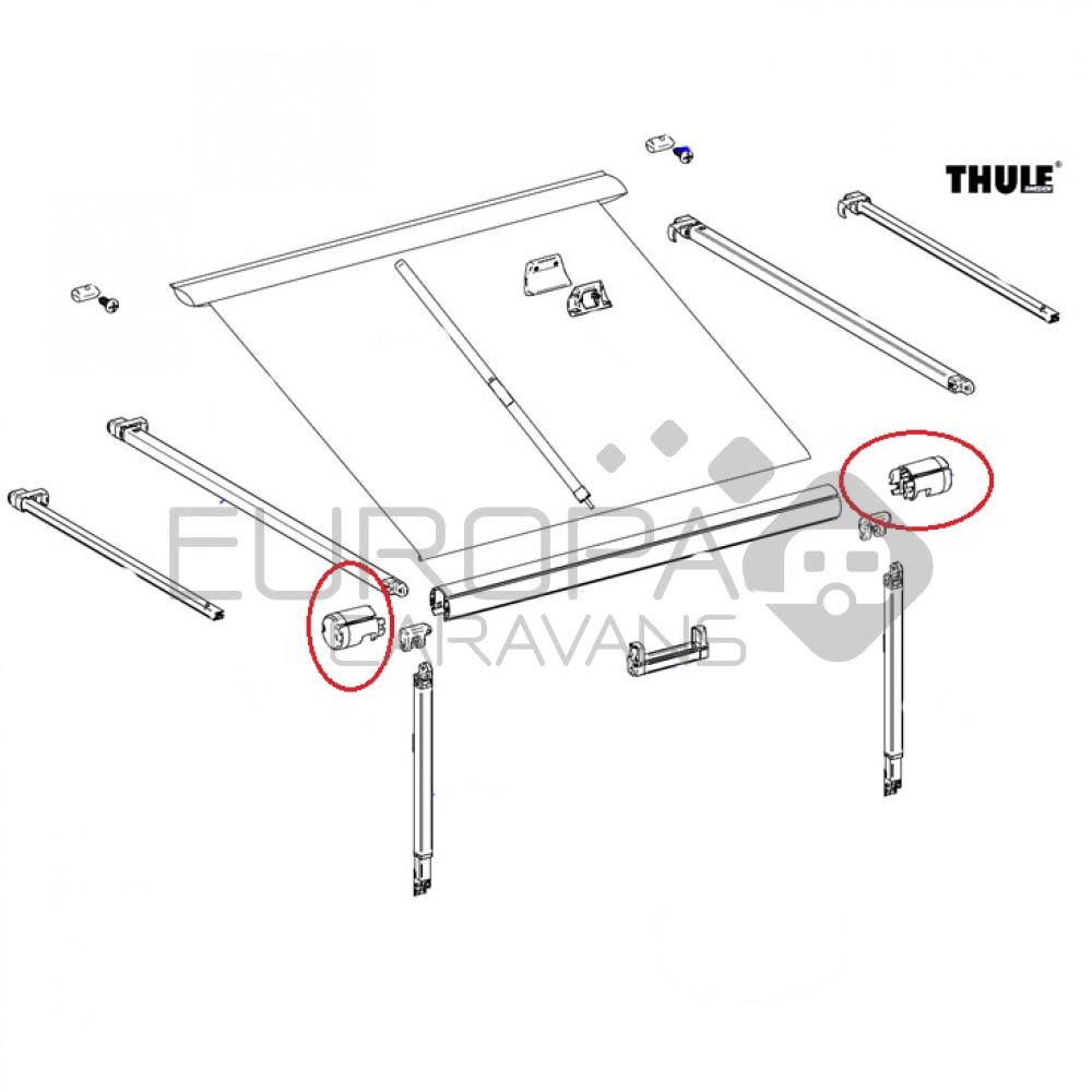 Thule Eindkap Roller Tube LH+RH 1200