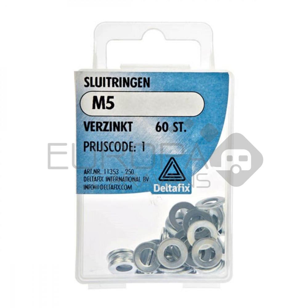 Deltafix Sluitring Verzinkt M5 Set 60st