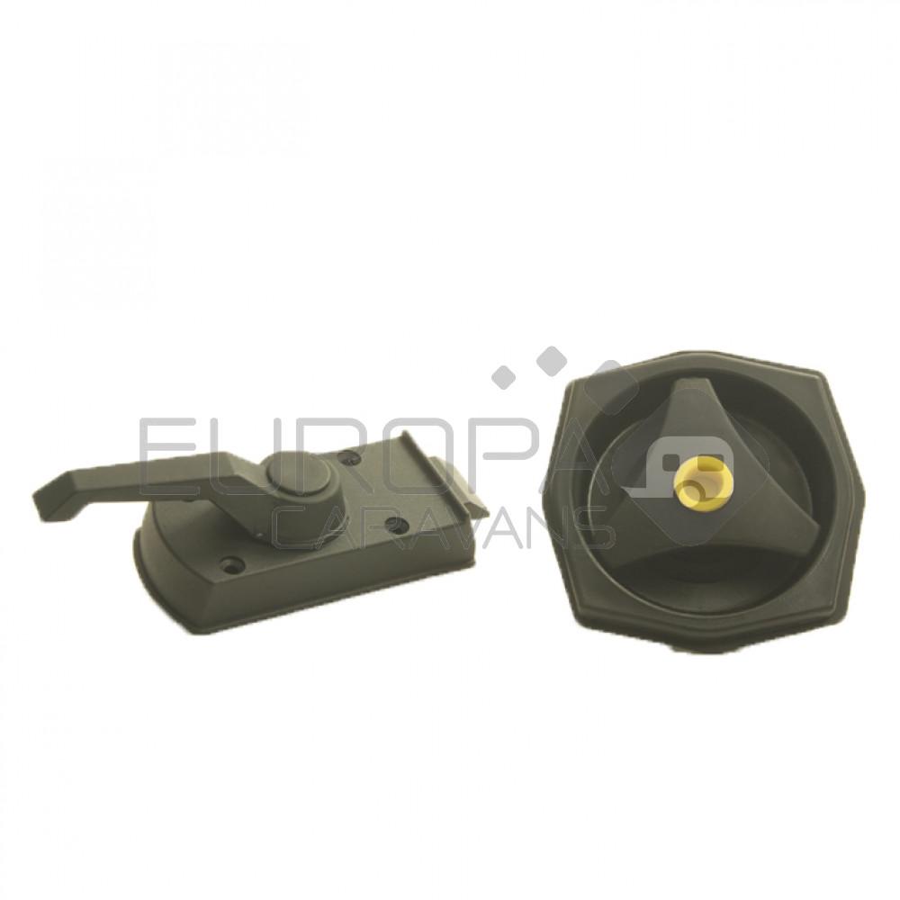 Deurslot Rond FF2 zonder Cilinder Rechts Zwart