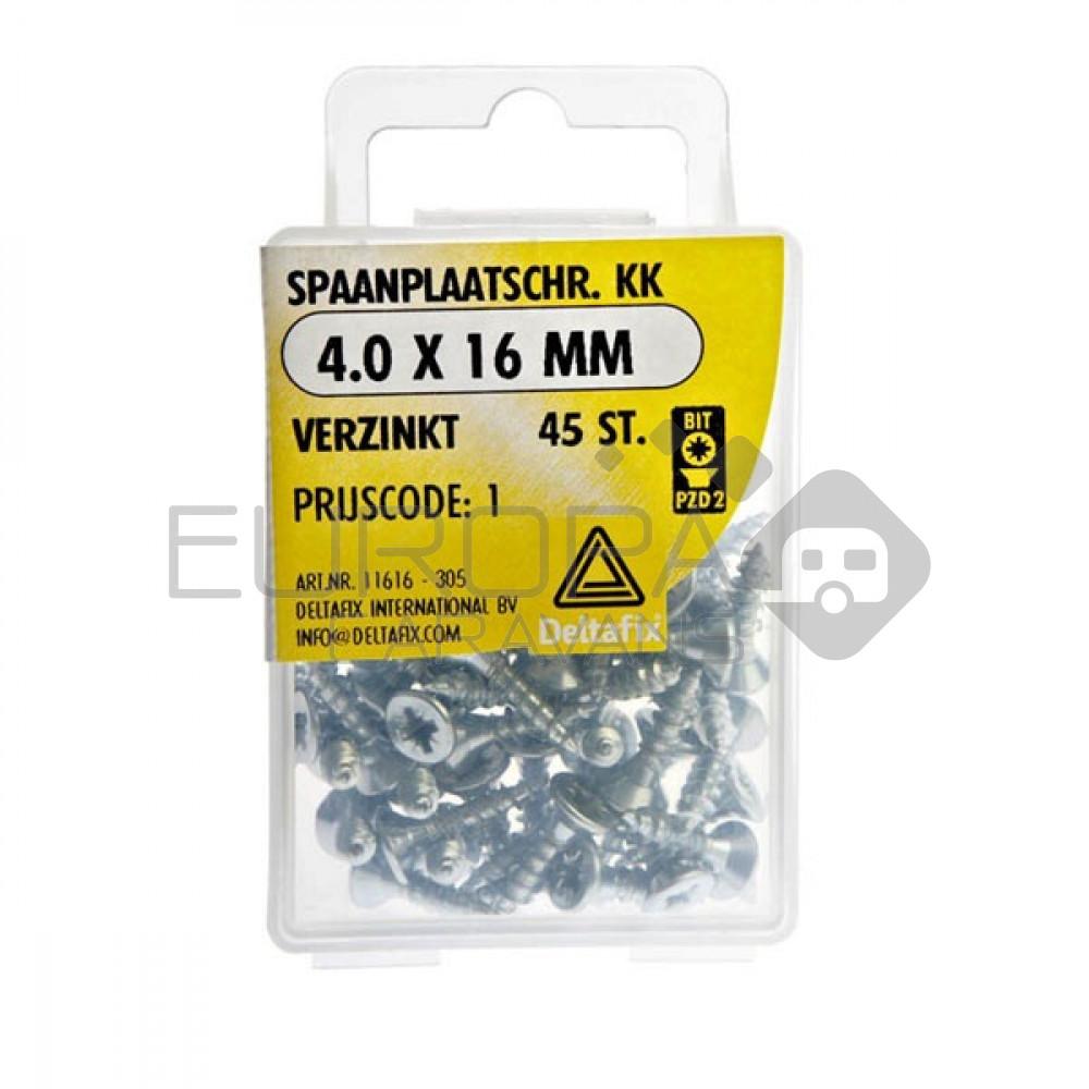 Deltafix Spaanplaatschroef KK 4.0x16mm Set 45st
