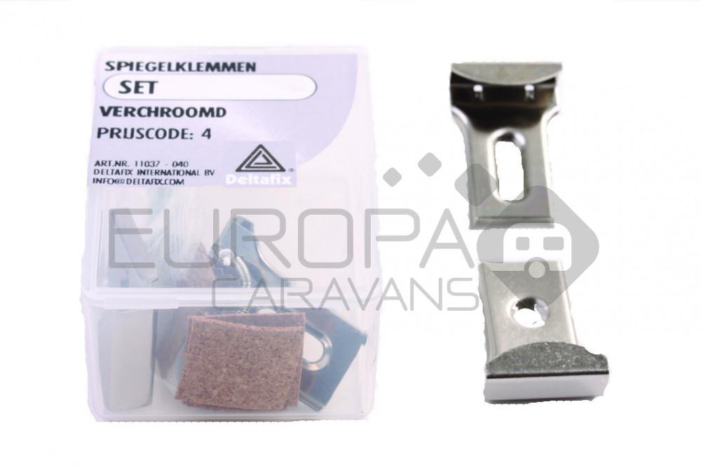 Deltafix Spiegelklem Verchroomd Verpakt 2 set.