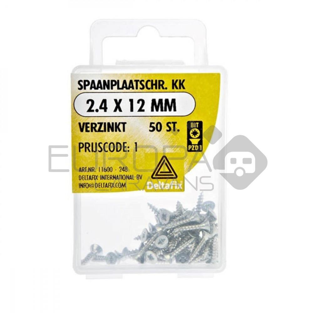 Deltafix Spaanplaatschroef KK 2.4x12mm Set 50st