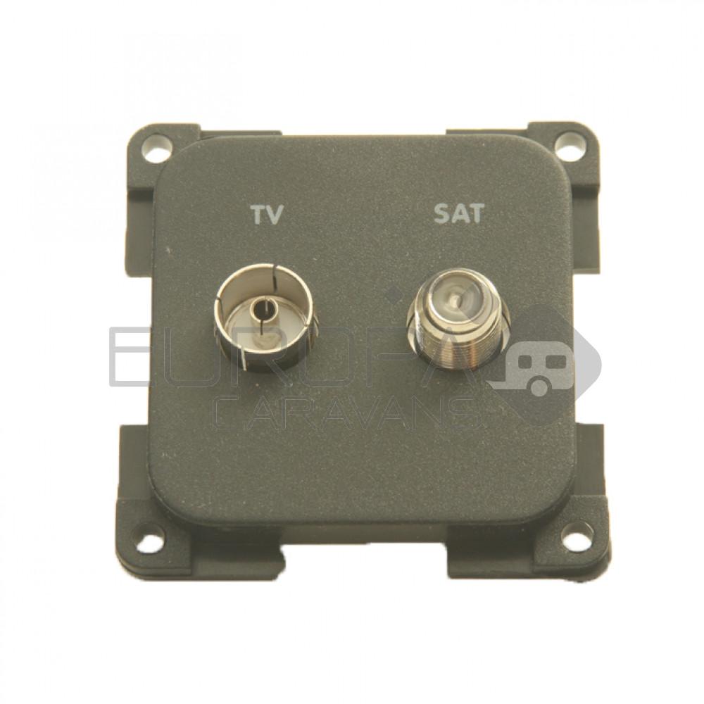 Presto Contactdoos TV + SAT Inbouw S-10.000 Zwart