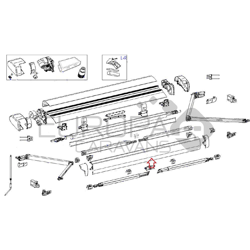 Thule 9200 Main Housing 230V LH Eindkap Geanodiseerd