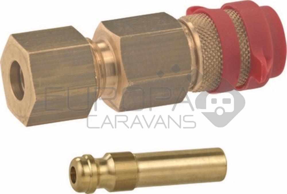 Snelkoppeling 8mm inclusief slangpilaar