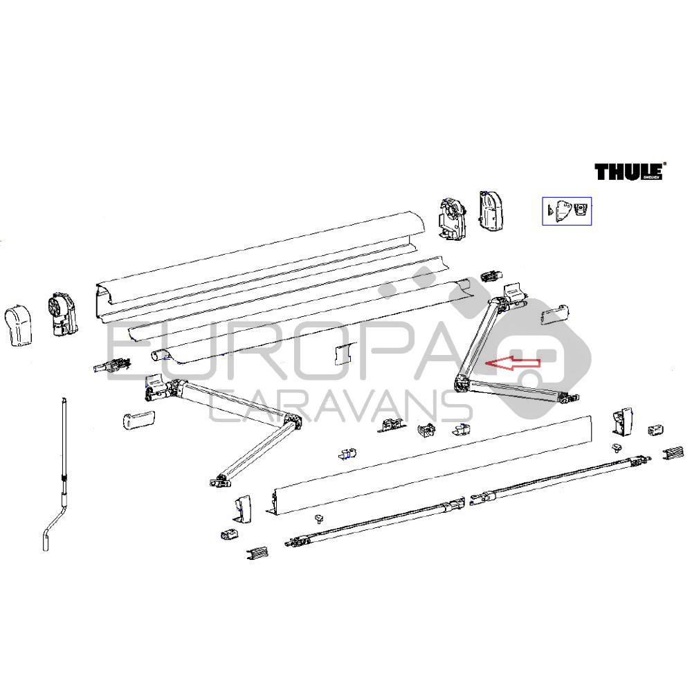 Thule 4900 Scharnierarm rechts 300-350