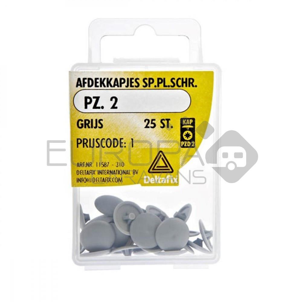 Deltafix Spaanplaatschroef Afdekkapje PZ.2 grijs Set 25st