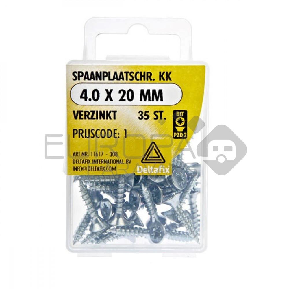 Deltafix Spaanplaatschroef KK 4.0x20mm Set 35st