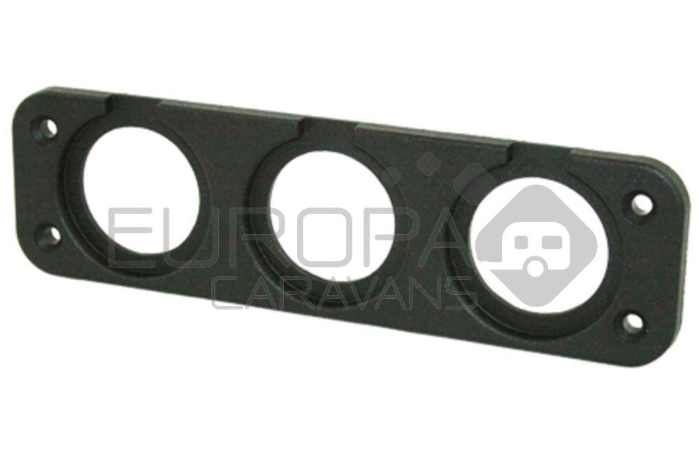 Power Line Afdekraam 3-Vaks Inbouw Zwart