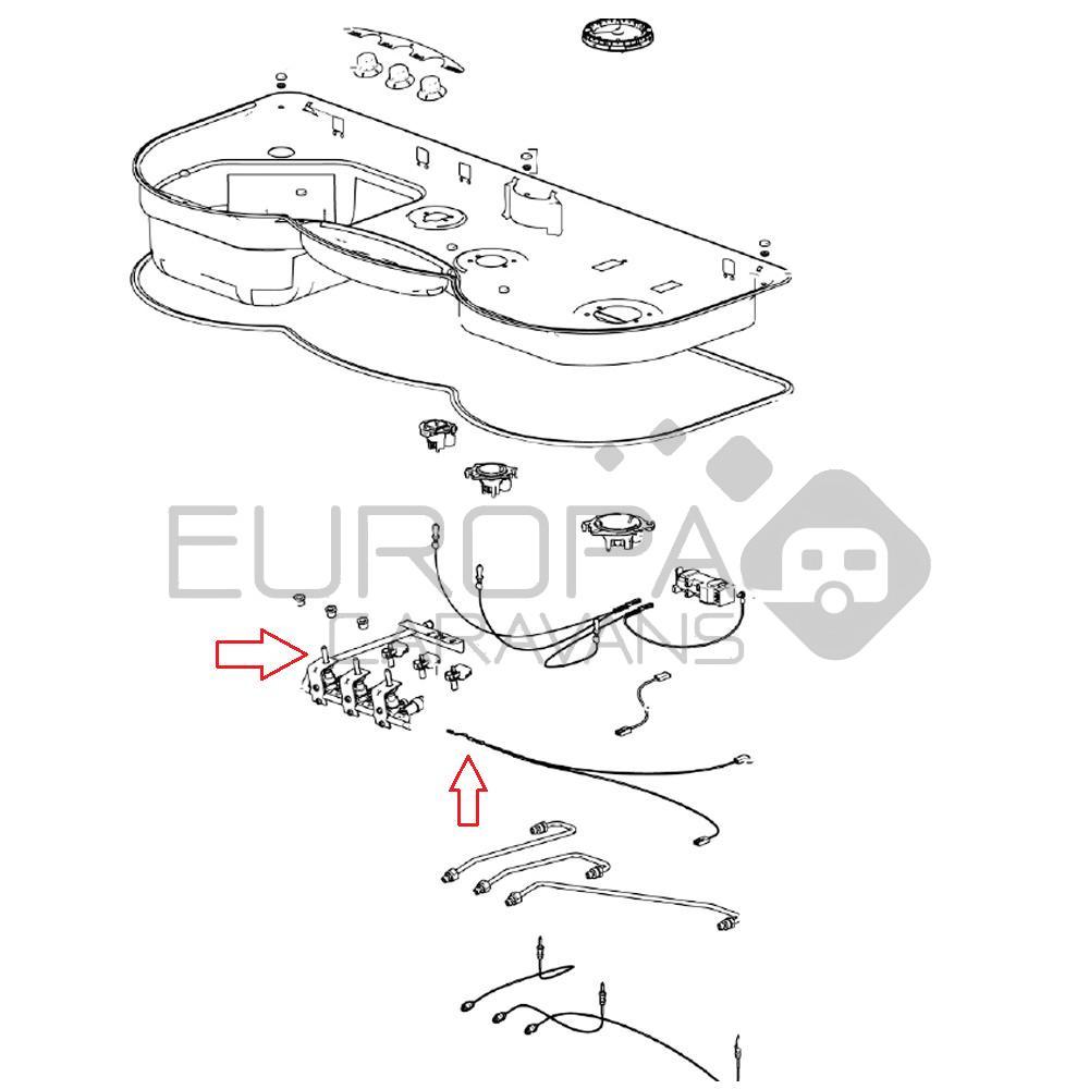 Thetford SHB 353 Spoelbakcombi.  Bedieningspaneel