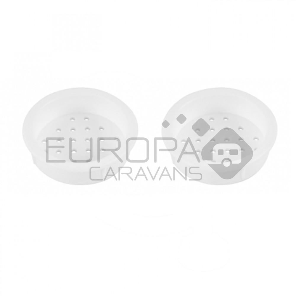 Rozet Wit 34-39mm rond inbouw à 4 st.