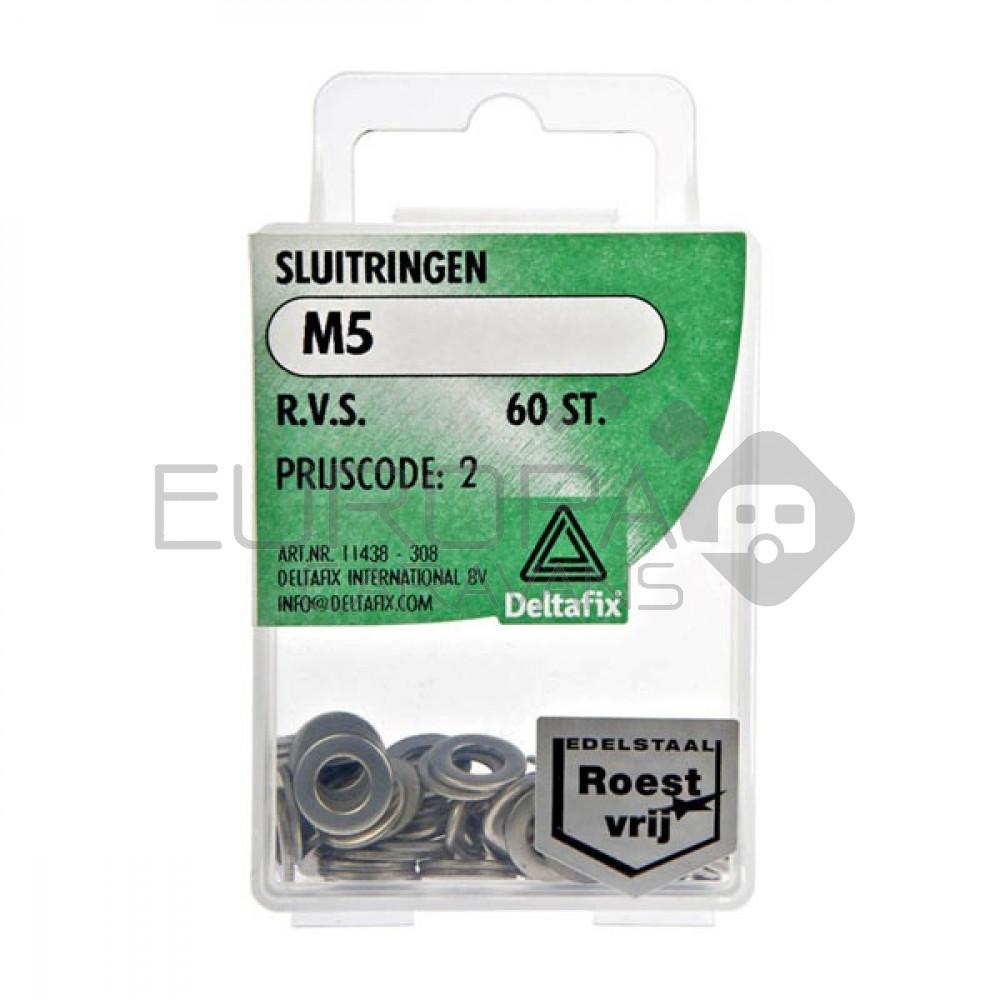 Deltafix Sluitring RVS M5 Set 60st
