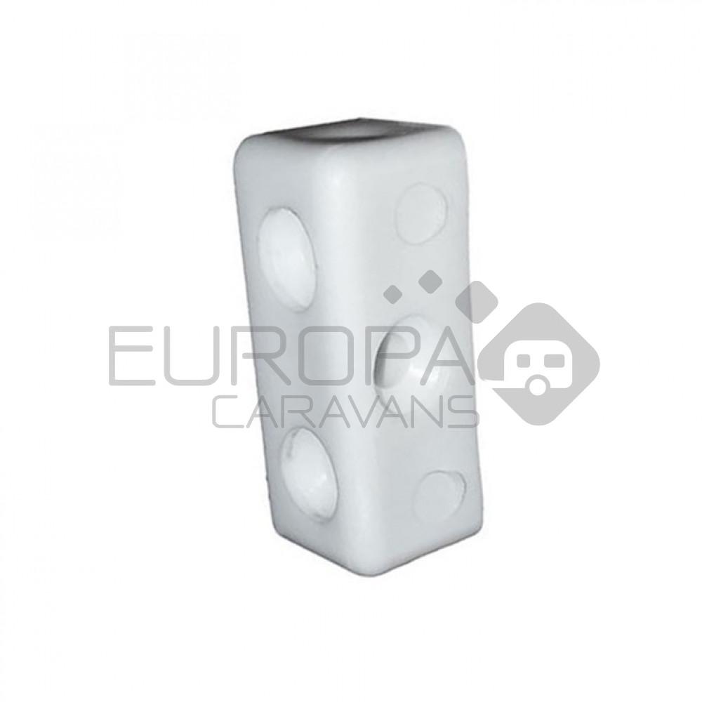 Hoekverbinder pvc Wit 3-gaats rechthoek à 4 st.