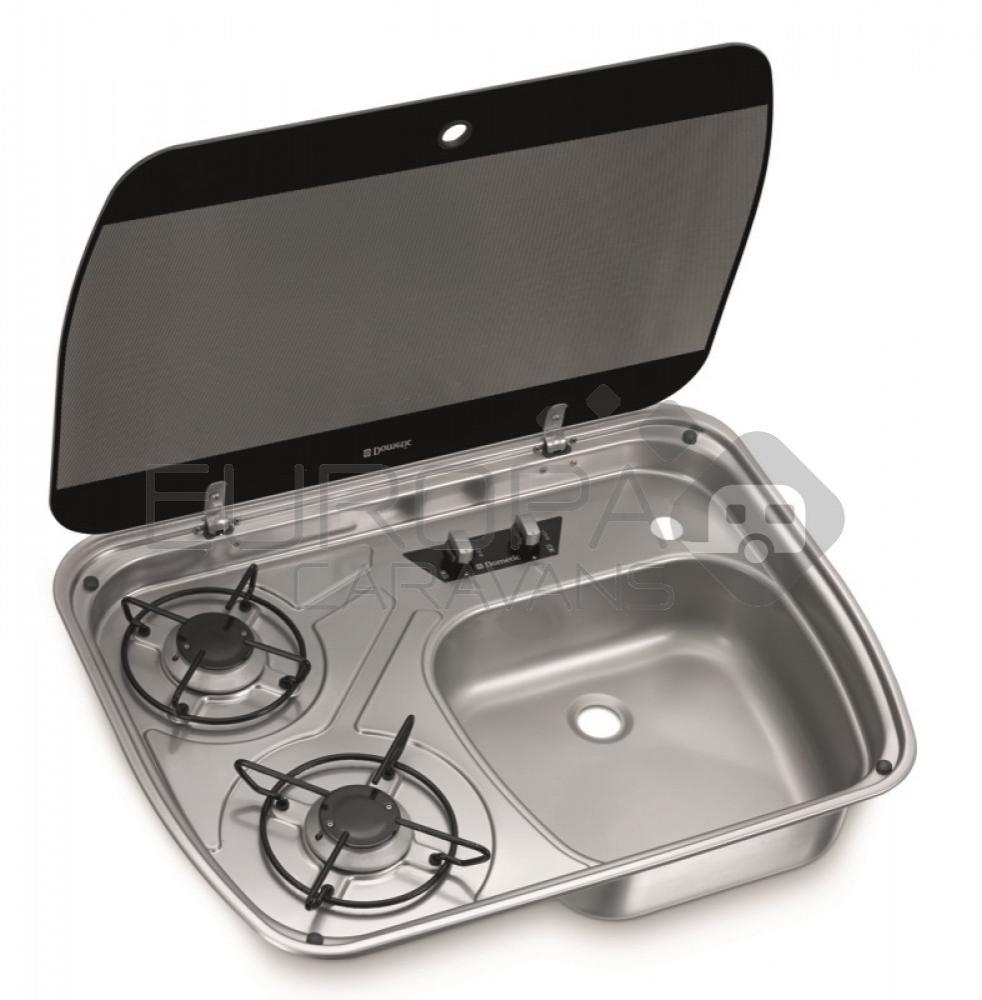 Dometic 2-Pits Kookplaat met Spoelbak Rechts HSG2445