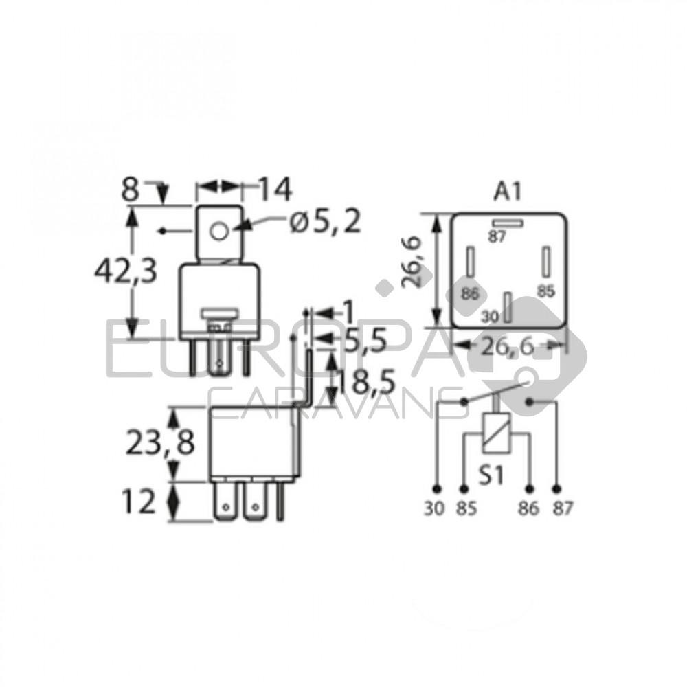 Schaudt Koelkastrelais 12V 30A