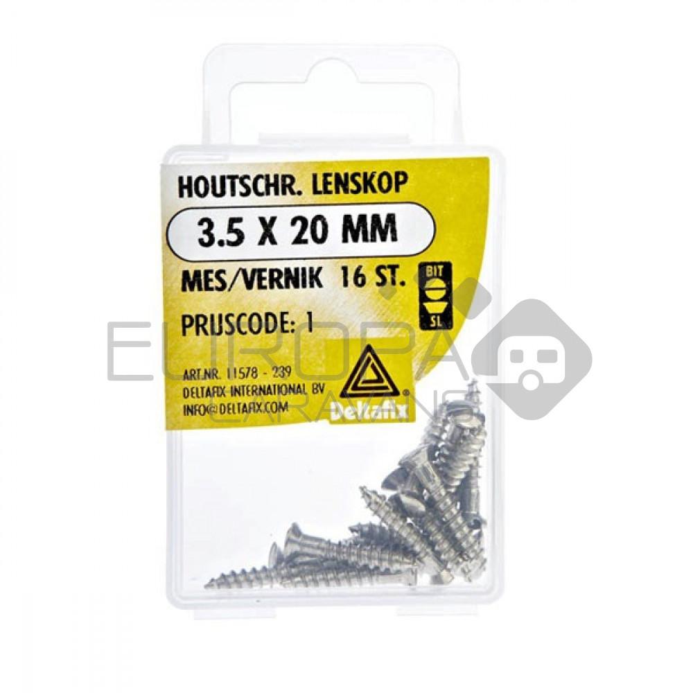 Deltafix Houtschroef Lenskop 3.5x20mm 16st