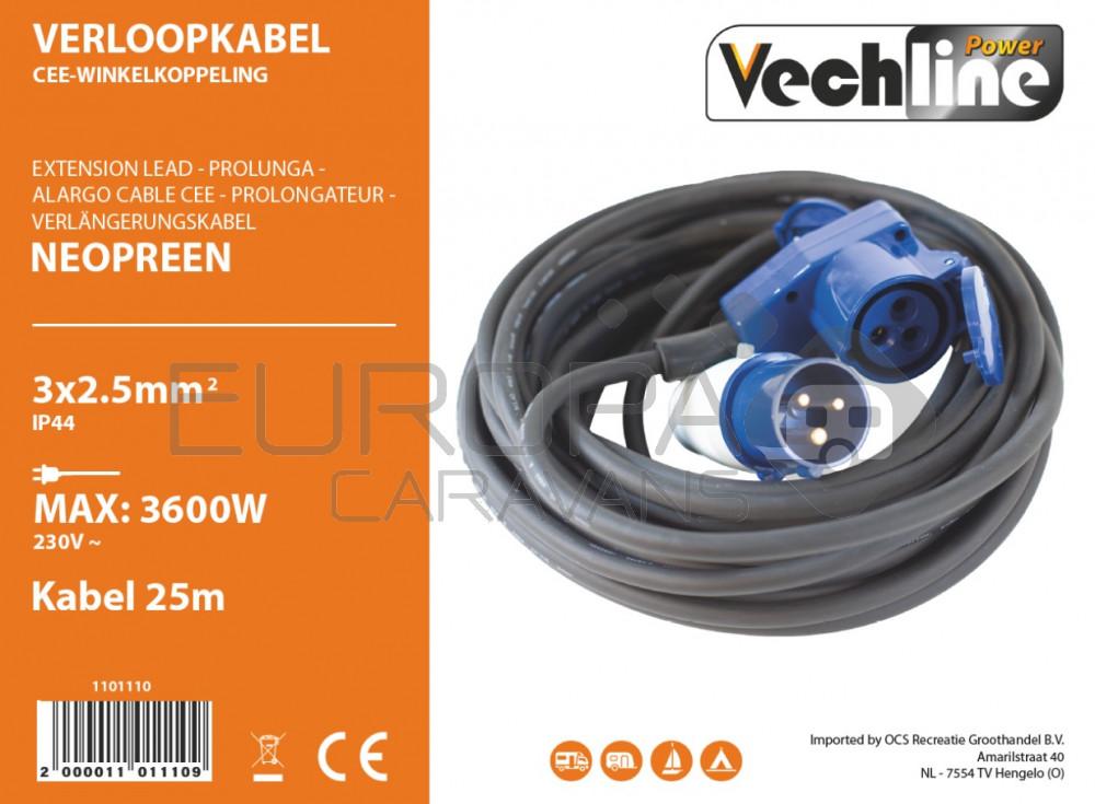 Vechline Verloopkabel 3x2.5mm² CEE-Winkelkoppeling 25m