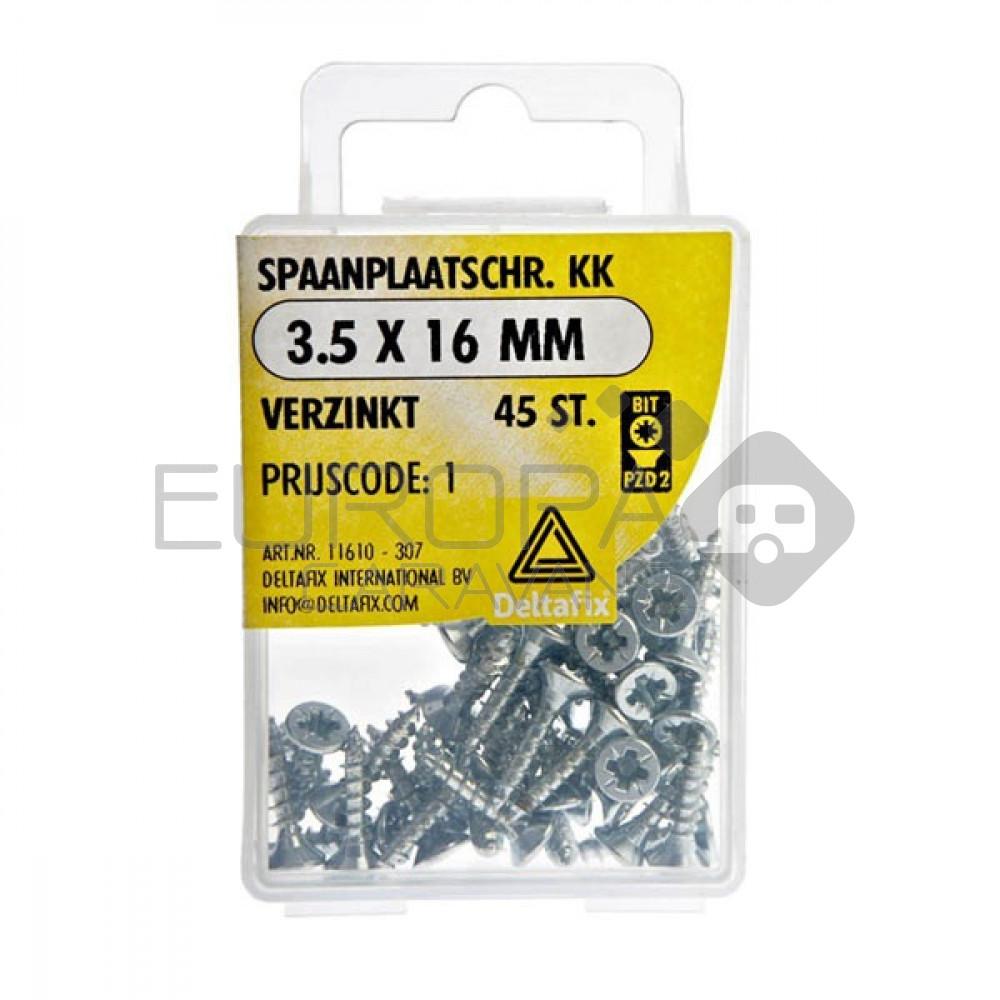Deltafix Spaanplaatschroef KK 3.5x16mm Set 45st