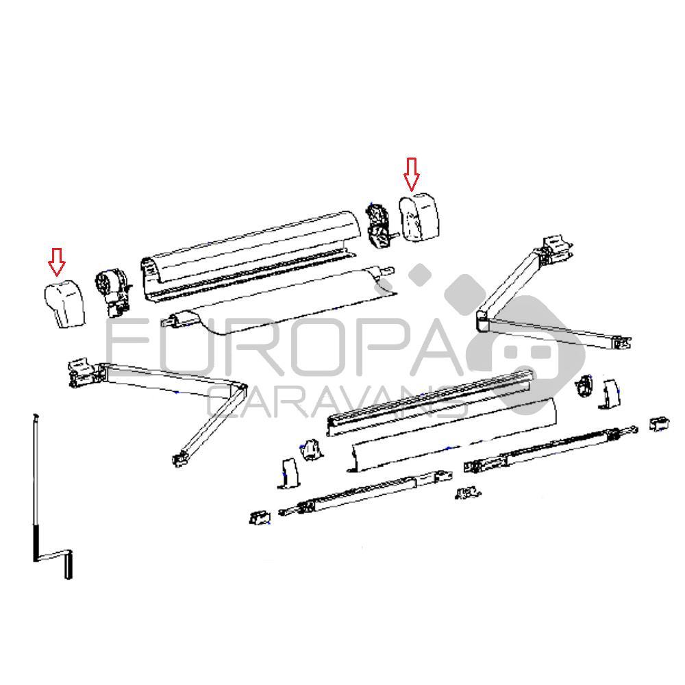 Thule VW Carlifornia Luifel Eindkappenset
