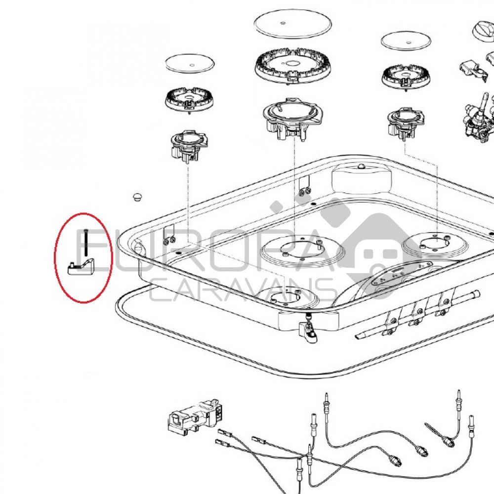 Thetford Hob 0118  Bevestigngspunt zwart