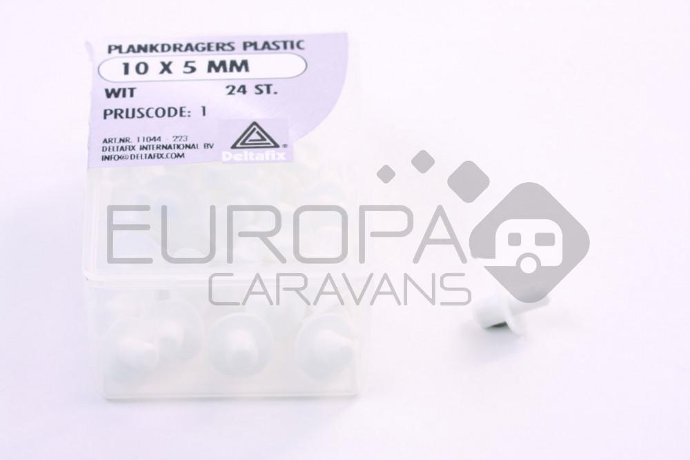 Deltafix Plankdragers Plastic 10x5mm Wit 24st