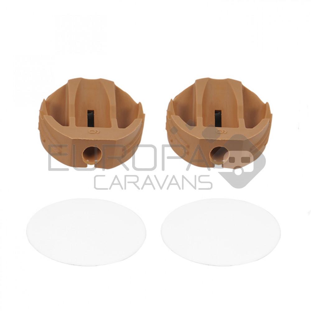 Hoekverbinder rond met afdekkap Wit à 4 stuks