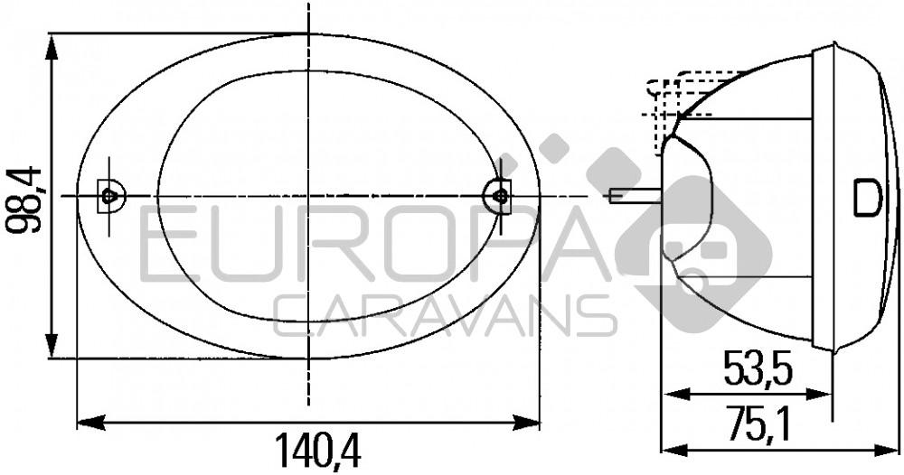Hella Knipperlicht Agroluna Ovaal Oranje 12/24V