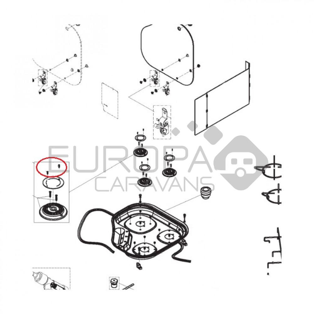 Dometic CE04-DF Schroeven Branderdeksel 6st.