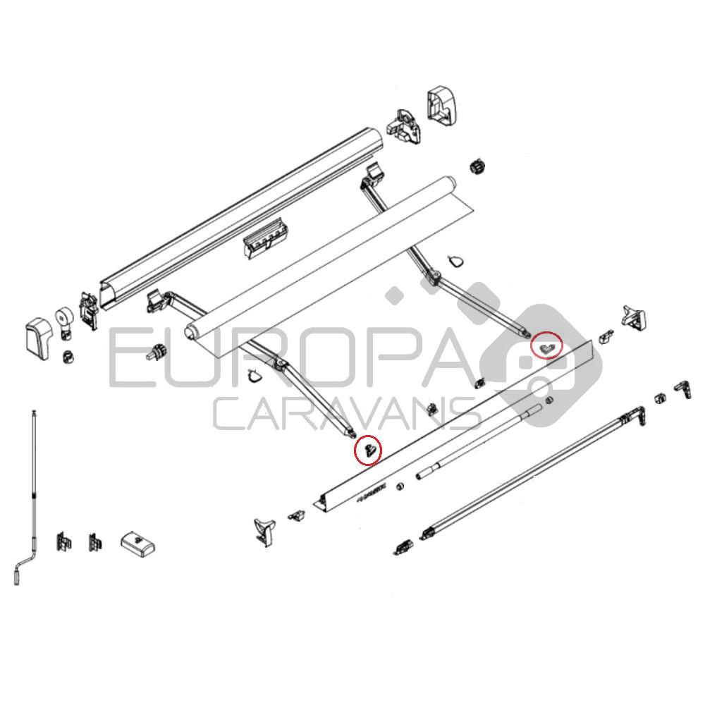Dometic Leadrail Bevestiging Knikarm PW1100