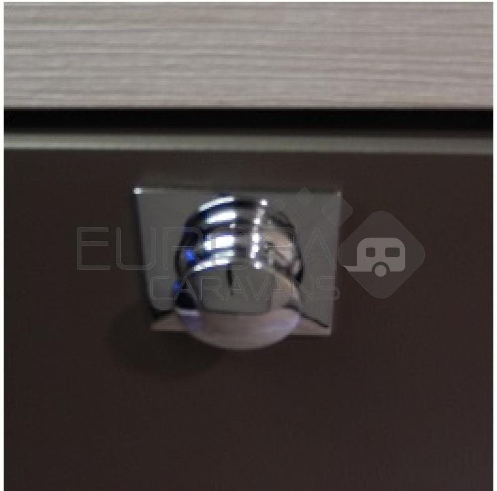 Knop+Vierkante Plaat Mini-Pushlock Glanzend Chroom