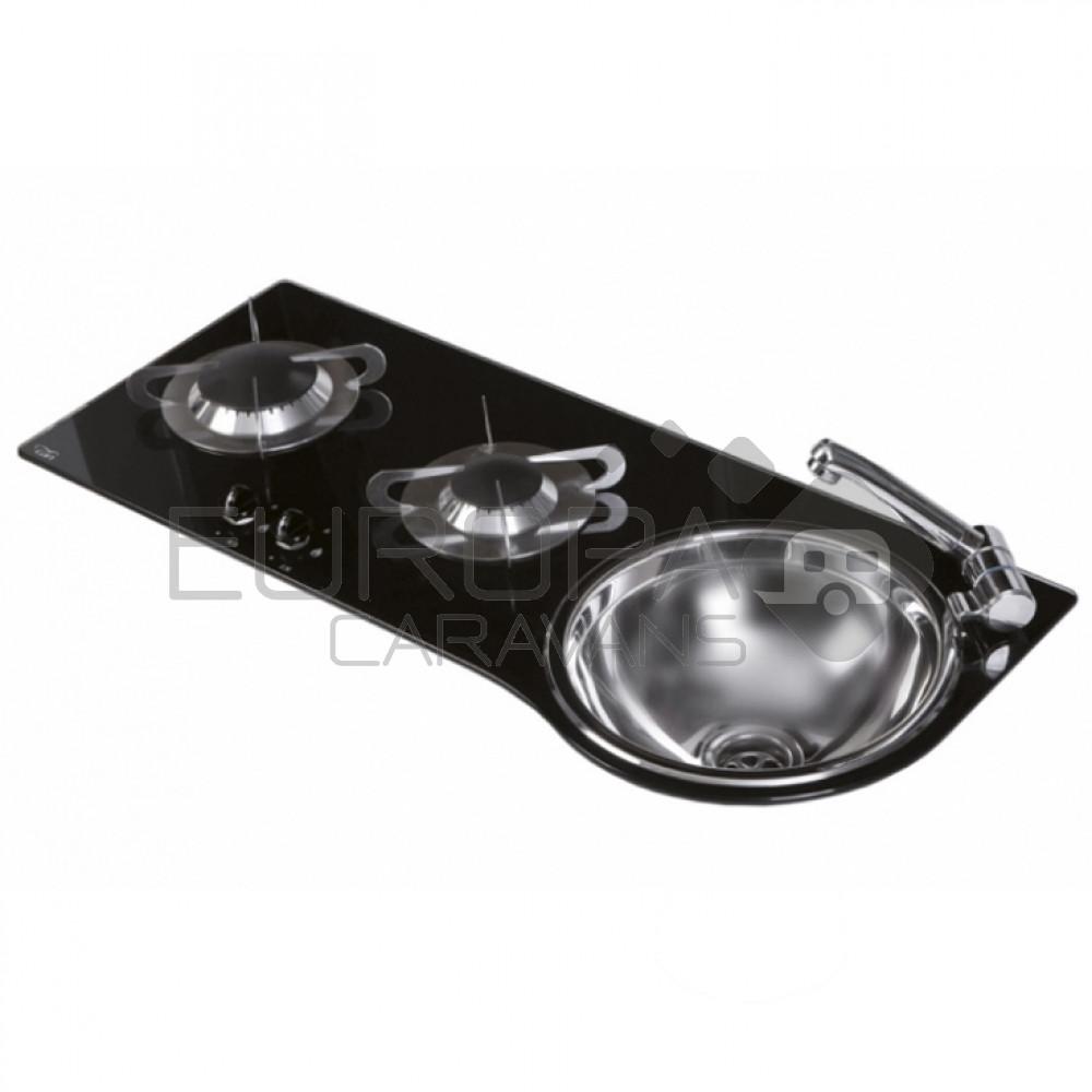 Can  Kookplaat+Spoelbak PV1364 Crystal 2 br.