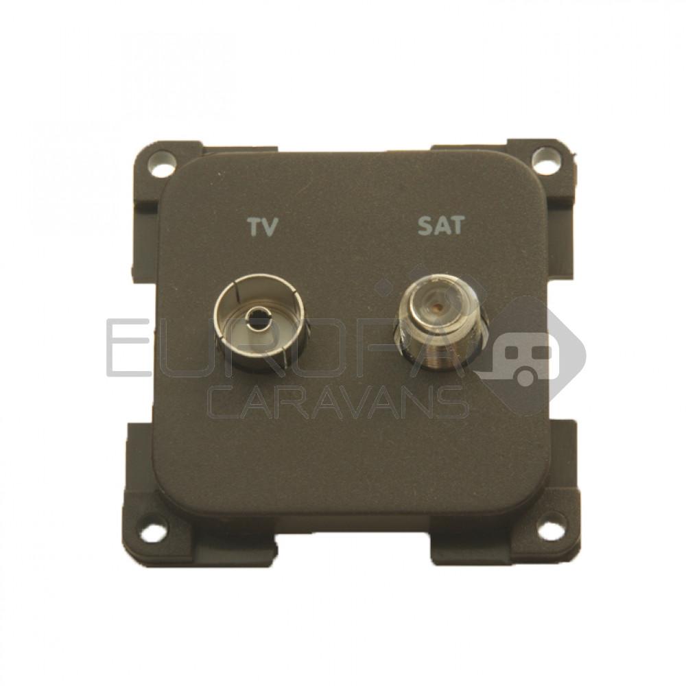 Presto Contactdoos TV + SAT Inbouw S-10.000 Bruin