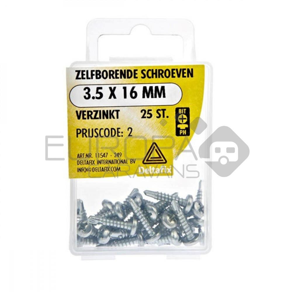 Deltafix Zelfborende Schroef Verzinkt 3.5x16mm Set 25st