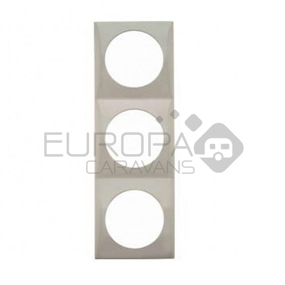 Berker Afdekraam Pure 3-Vaks Chroom Mat