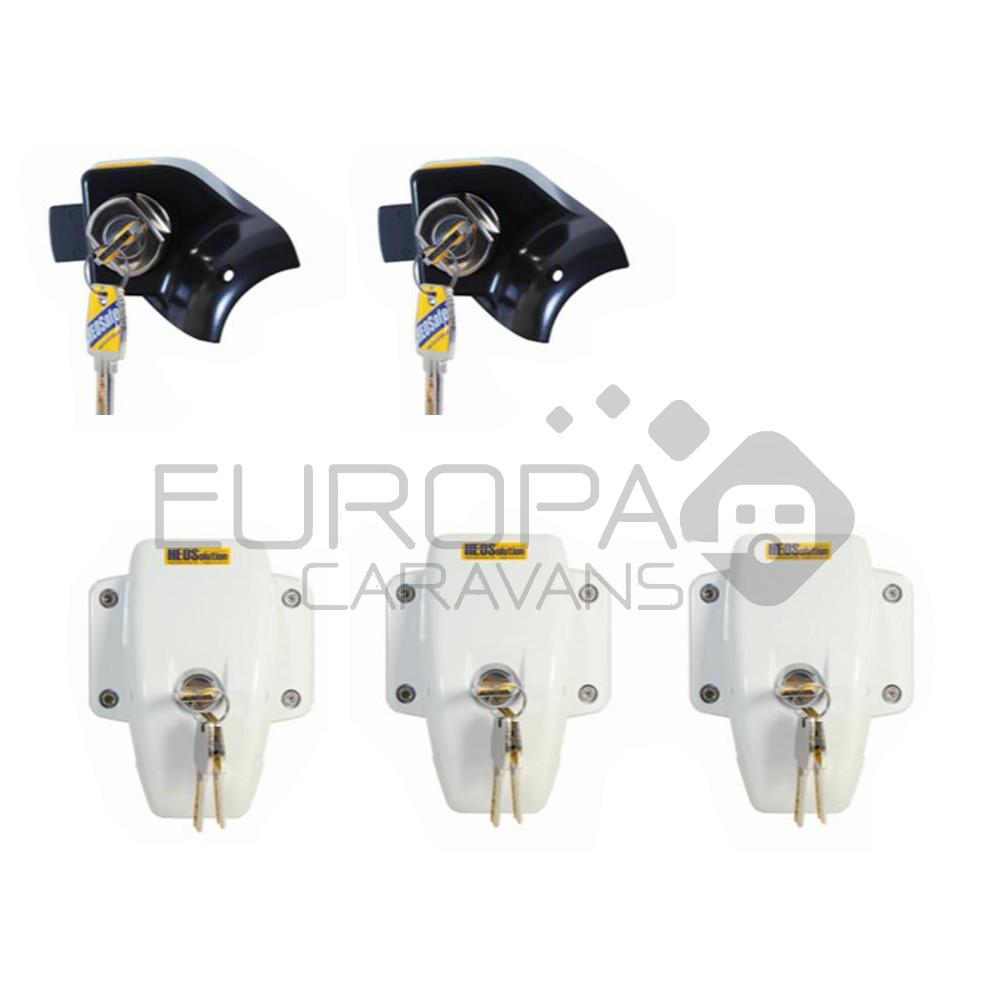 HEOSafe Set Ducato + 3x Door Frame Lock Zwart Wit