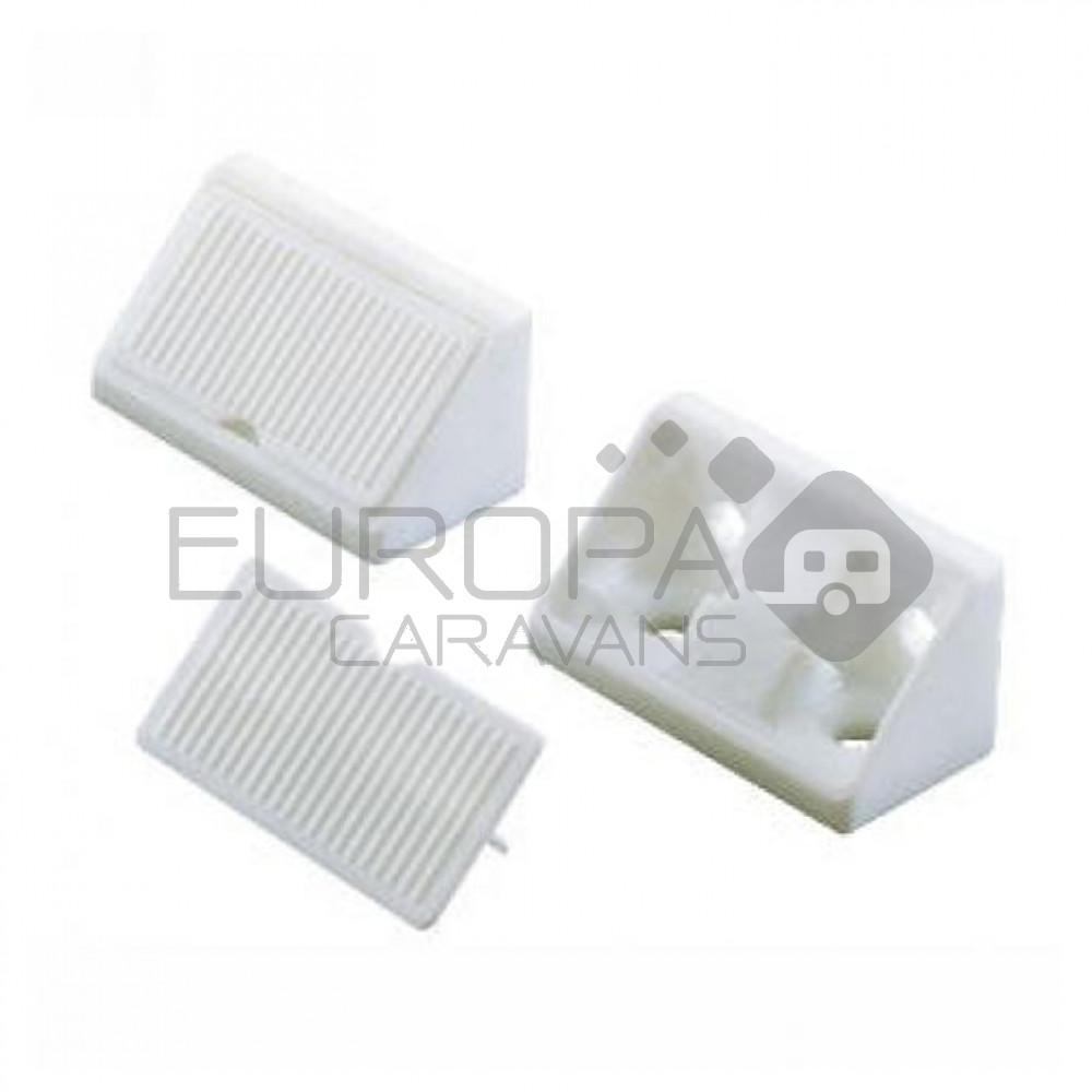 Hoekverbinder met afwerkkapje Wit à 4 st.