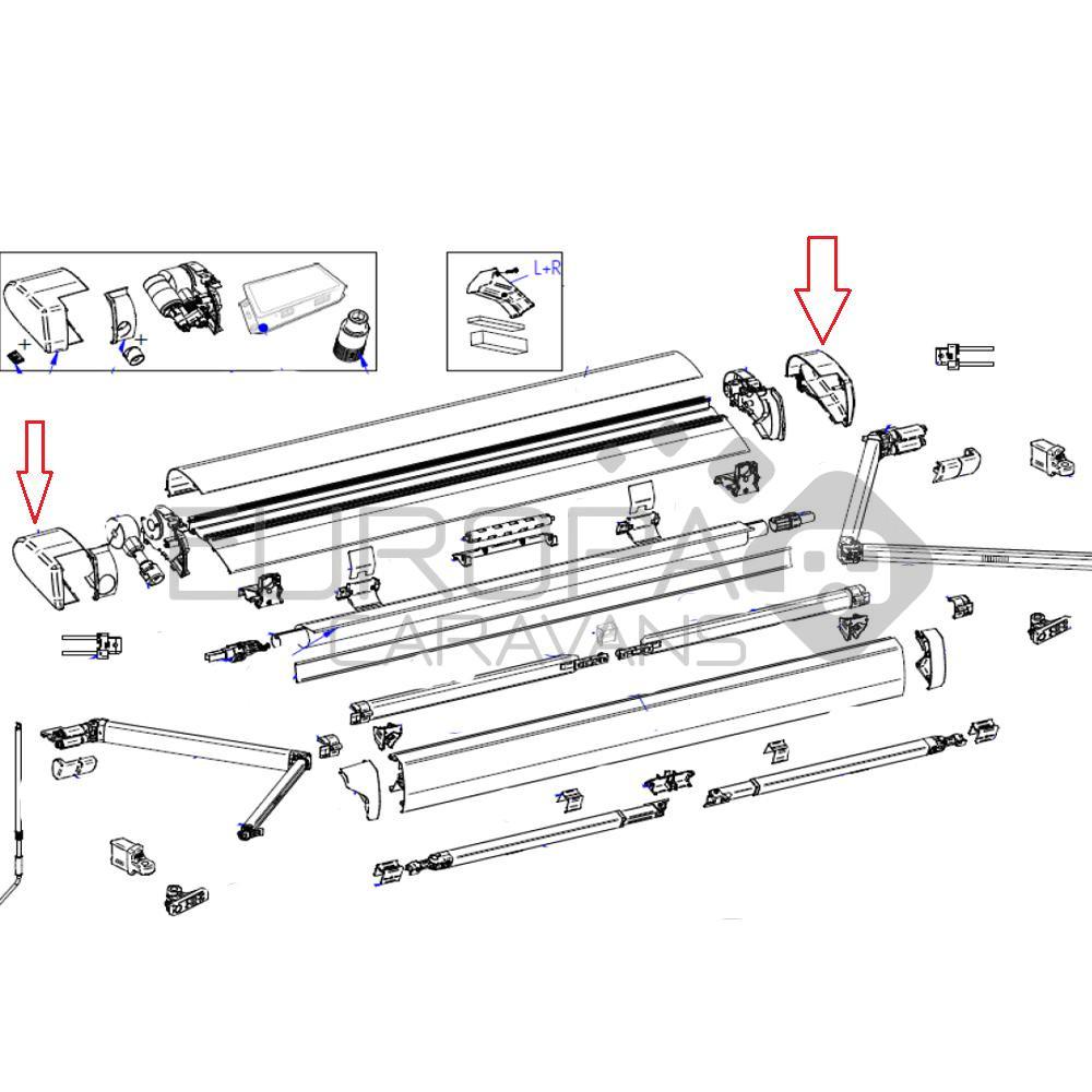 Thule 6300 Vaste bak Eindkappenset wit