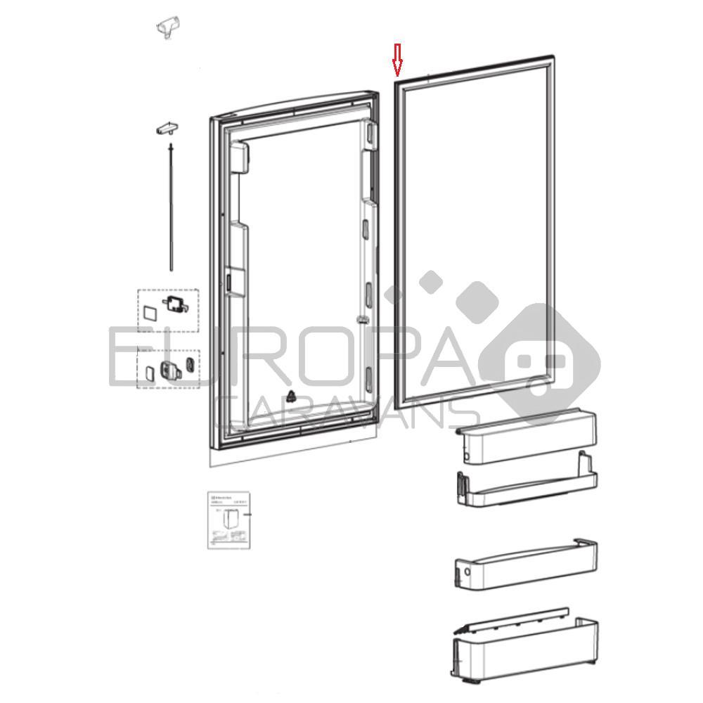 Dometic Afdeklijst Deur Zilver Grijs RM8400/RM8505