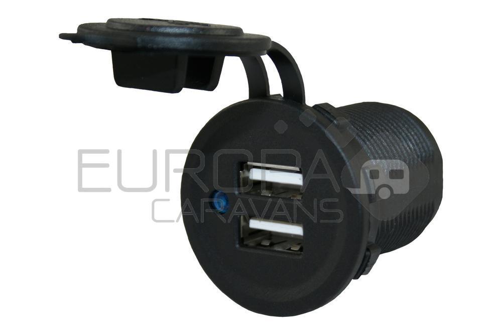 Power Line Contactdoos USB Lader 2x 2.4A