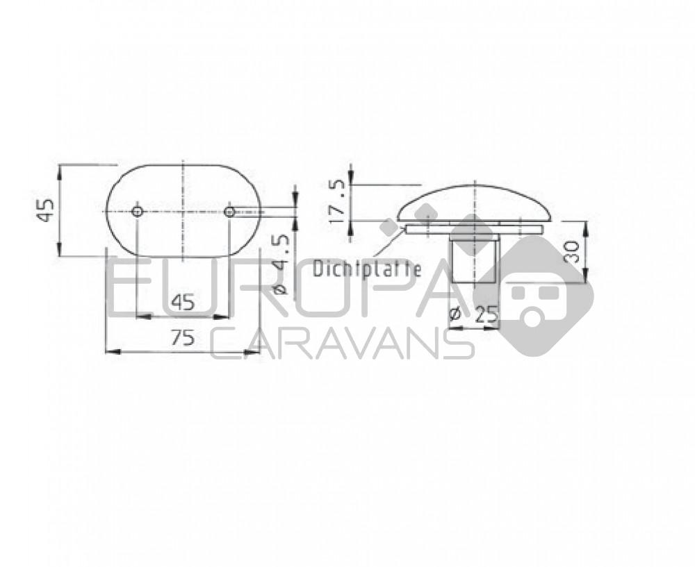 Jokon Breedtelicht PL2000 Ovaal Inbouw Wit